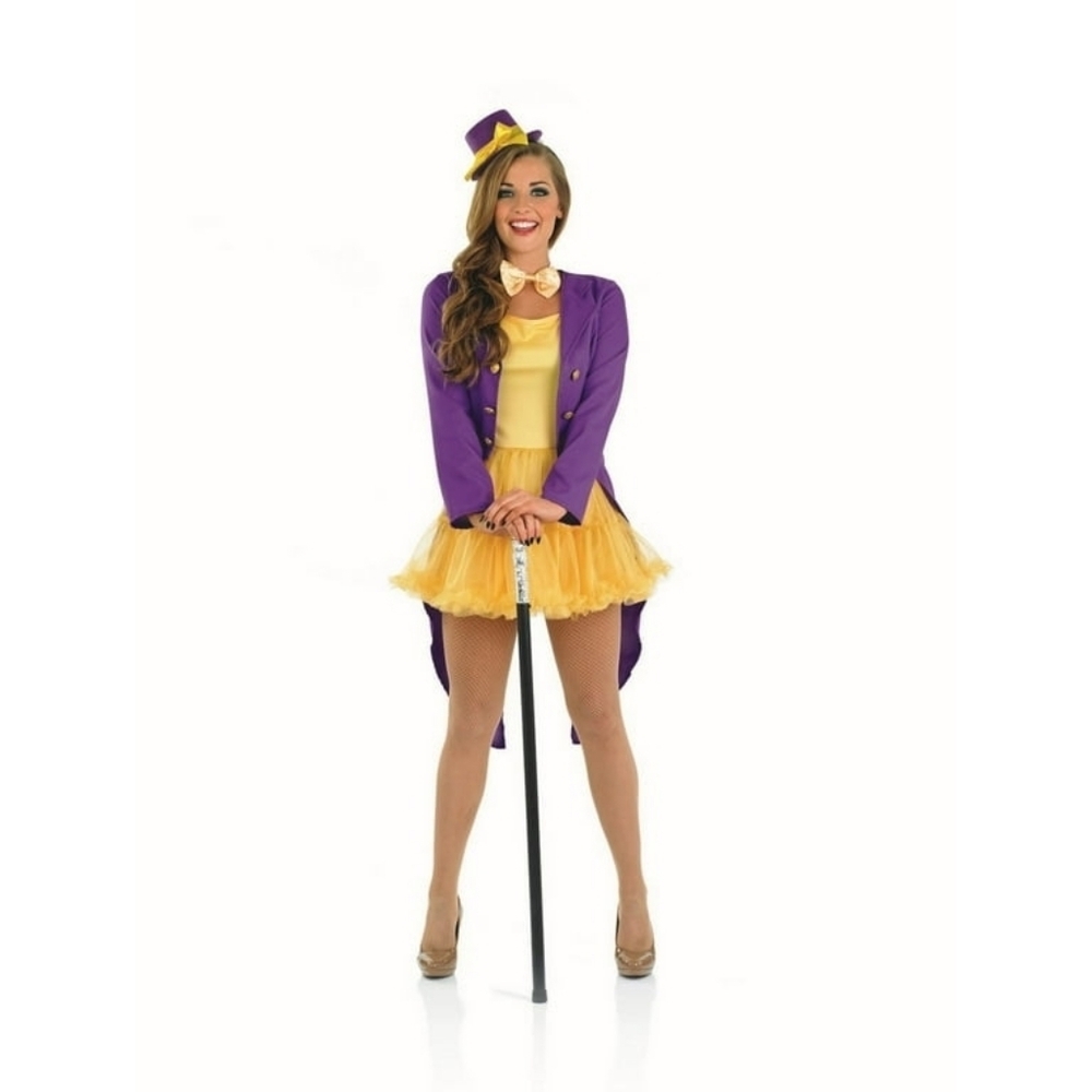 Elegant Purple and Yellow Women's Theater Costume